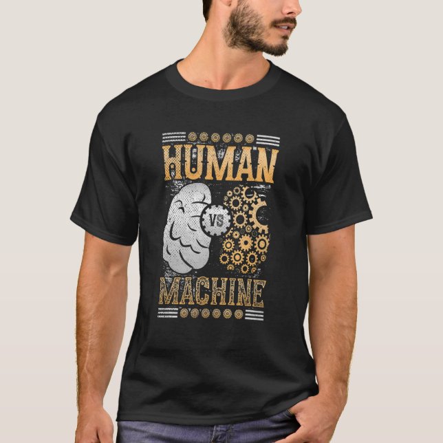 Human Vs Machine Steampunk T-Shirt (Front)