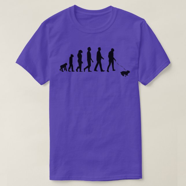 Human Walking a Dog Why Are You Following Me Funny T-Shirt (Design Front)
