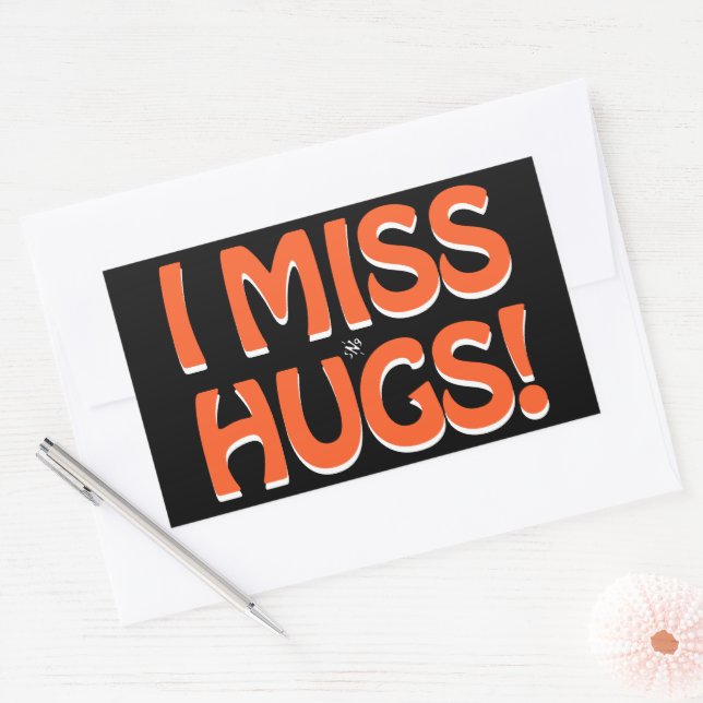 Human warmth expression (I miss hugs!) Rectangular Sticker (Envelope)