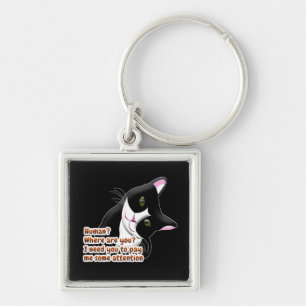 Human? Where are you? Cat Key Ring