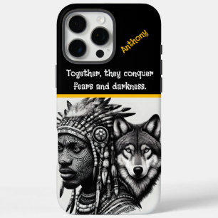 Human-wolf spirit portrait blend iPhone 16 pro max case