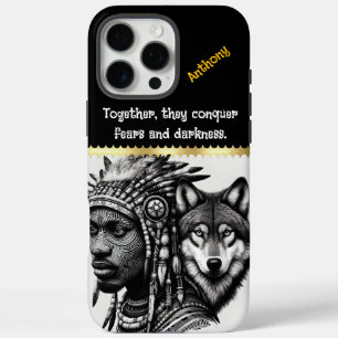 Human-wolf spirit portrait blend iPhone 16 pro max case
