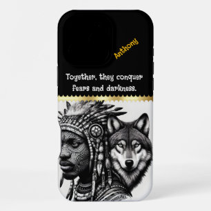 Human-wolf spirit portrait blend iPhone 16 pro max case