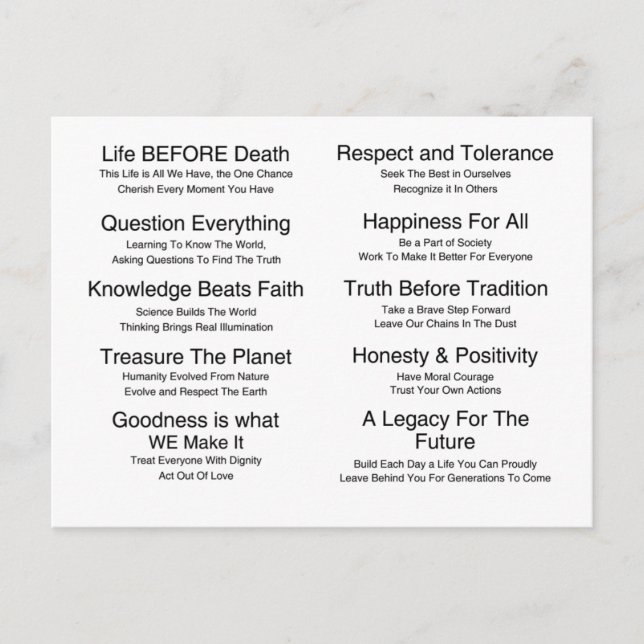 Humandments Postcard (Front)