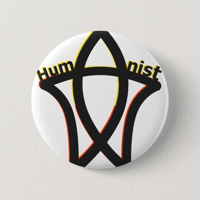 Humanist 6 Cm Round Badge (Front)
