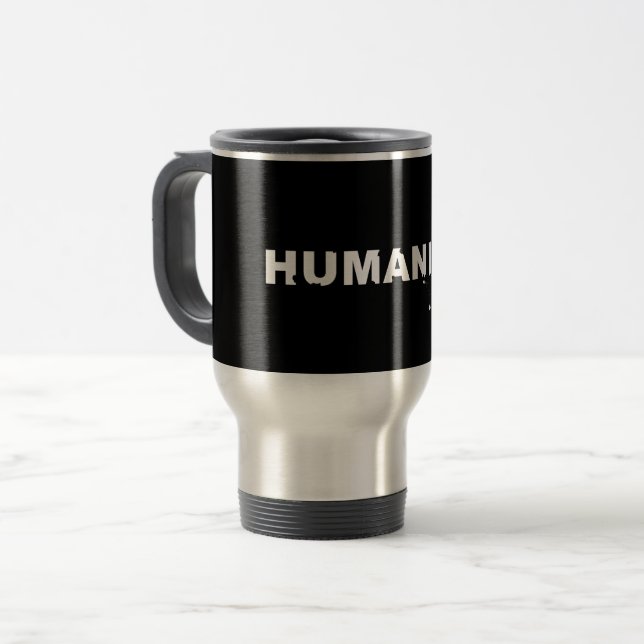 Humanity Crumbling Travel Mug (Front Left)