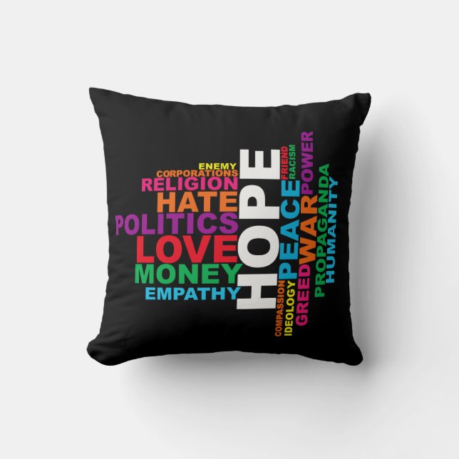 Humanity Word Cloud Cushion (Front)