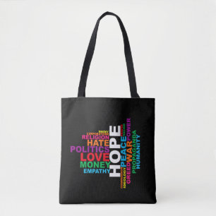 Humanity Word Cloud Tote Bag