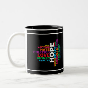 Humanity Word Cloud Two-Tone Coffee Mug