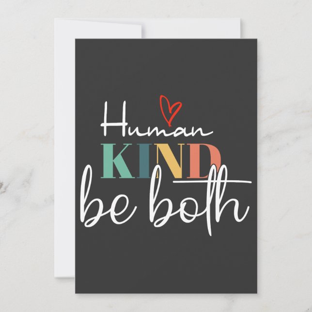 Humankind Be Both Shirt, women trendy, be kind Thank You Card (Front)