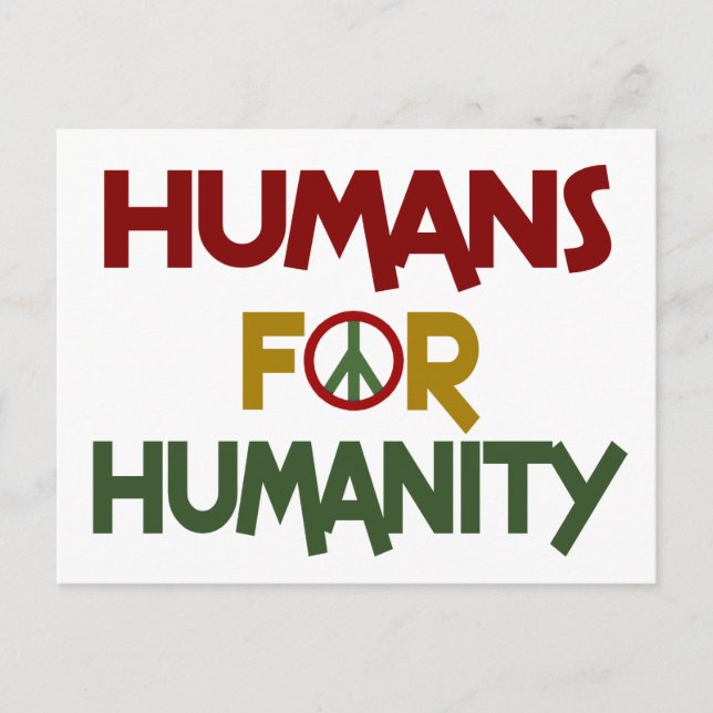 Humans For Humanity Custom Postcard (Front)