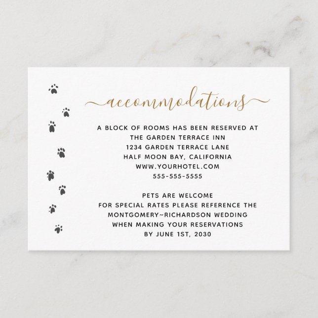 Humans Getting Married Pet Wedding Accommodations Enclosure Card (Front)