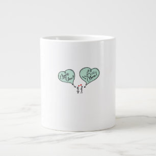 Humans I Love You I Love You More Playful Style  Large Coffee Mug