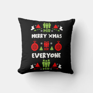 Humans Resources Ugly Santa Xmas Gifts Cushion