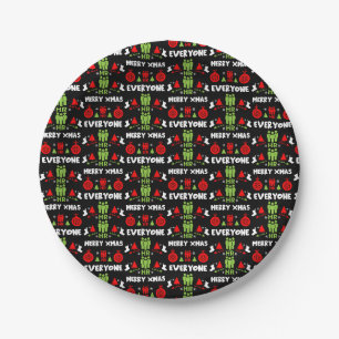 Humans Resources Ugly Santa Xmas Gifts Paper Plate