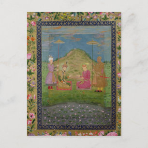 Humayun and Akbar with a vizier Postcard
