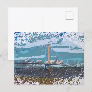 Humber Bridge Impressionist Landscape Postcard