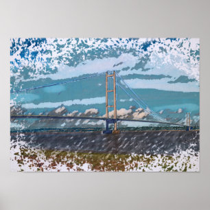 Humber Bridge Impressionist Landscape Poster