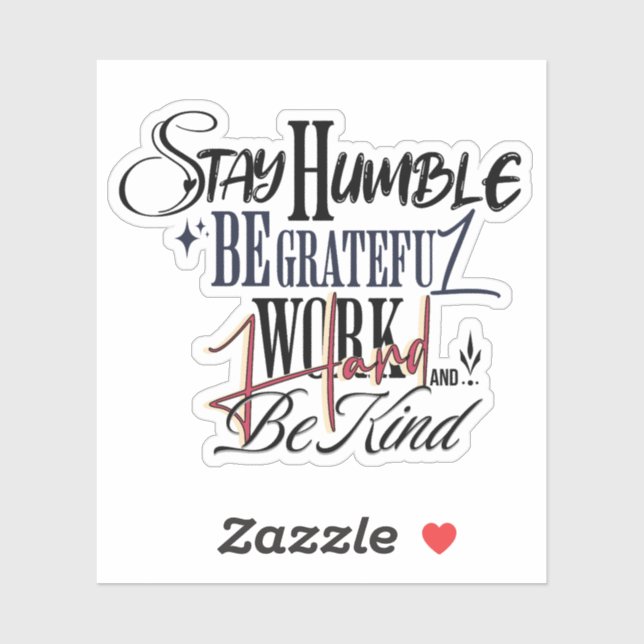 Humble Be Kind Self Improvement Handwritten Quote (Sheet)