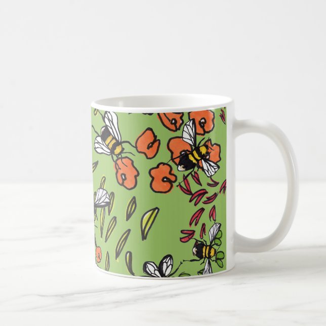 Humble Bumblebees Flowerbed Mug (Right)