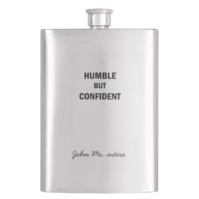 Humble but confident hip flask (Front)