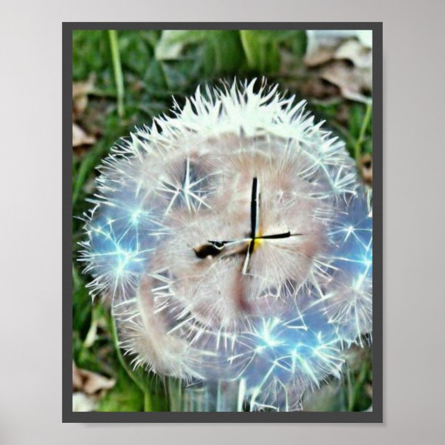Humble dandelion clock A.I. enhanced photo. Poster (Front)