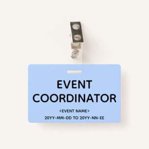 Humble "EVENT COORDINATOR" Badge ID Badge