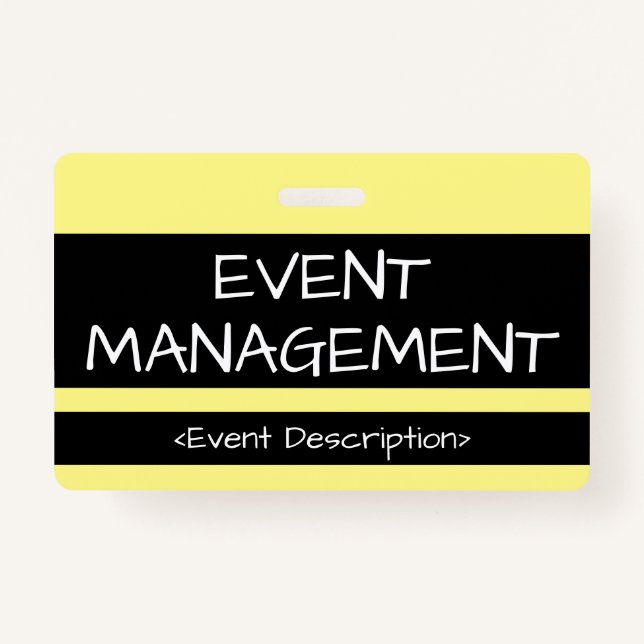 Humble "EVENT MANAGEMENT" Badge ID Badge (Front)