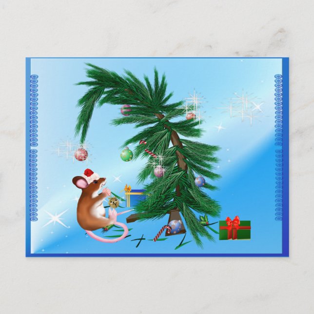 Humble Little Christmas  Mouse Holiday Postcard (Front)