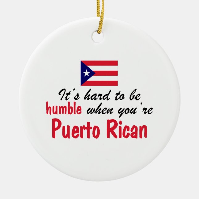 Humble Puerto Rican Ceramic Tree Decoration (Front)