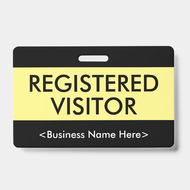Humble "REGISTERED VISITOR" Badge ID Badge (Front)