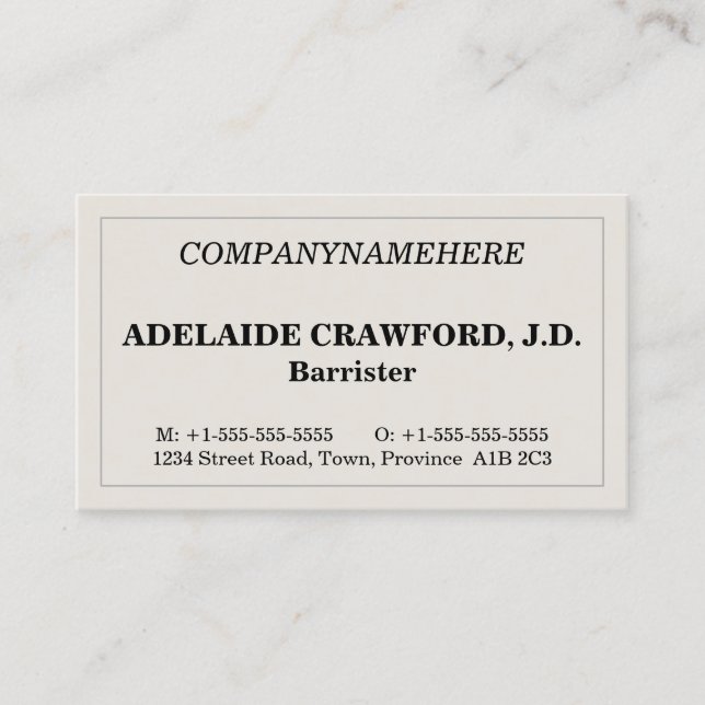 Humble, Simple Business Card (Front)