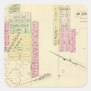 Humboldt and Dawson, Nebraska Square Sticker