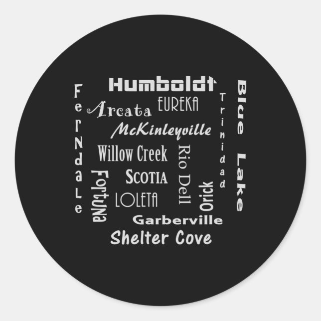 Humboldt County  Classic Round Sticker (Front)