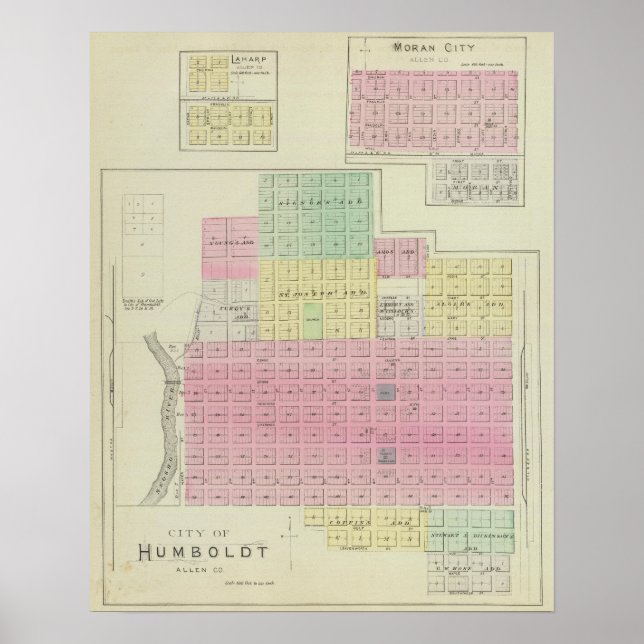 Humboldt, Moran City, and Laharp, Kansas Poster (Front)