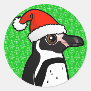 Humboldt Penguin Santa Classic Round Sticker