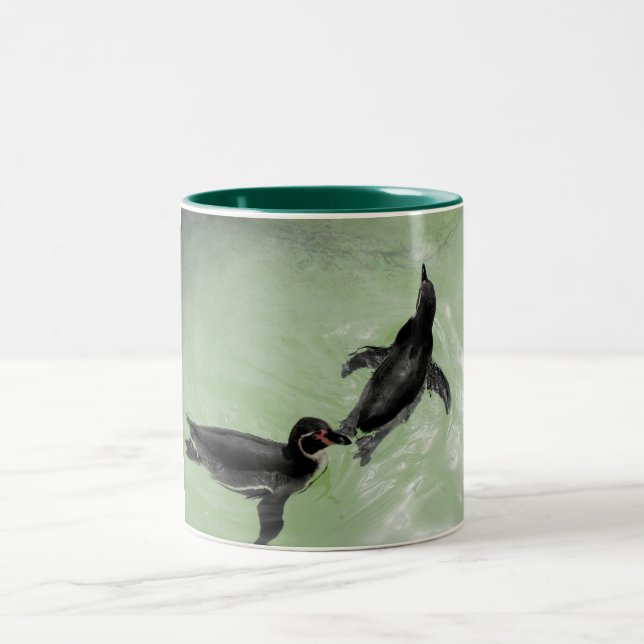 Humboldt penguins Two-Tone coffee mug (Center)