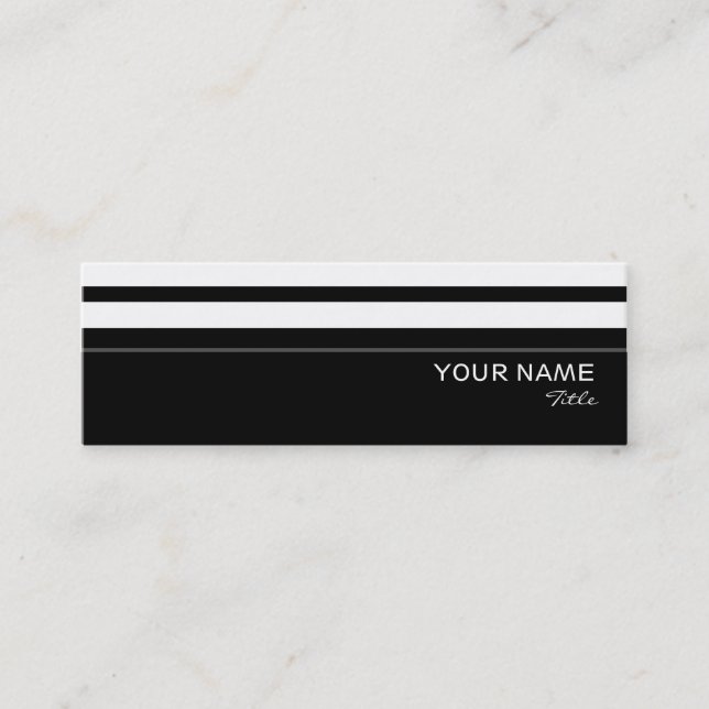 Humbug stripe business card template skinny (Front)