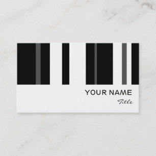 Humbug stripe business card white vertical