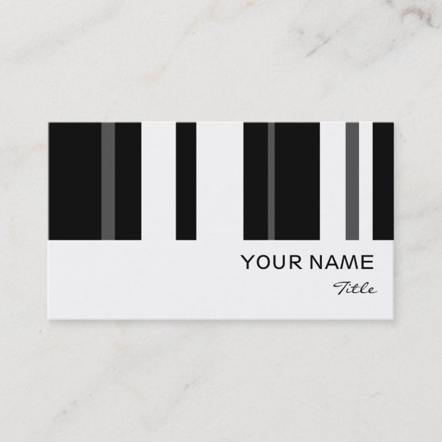 Humbug stripe business card white vertical (Front)