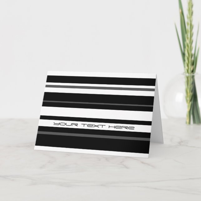 Humbug Stripe 'Your Text' greetings card (Front)