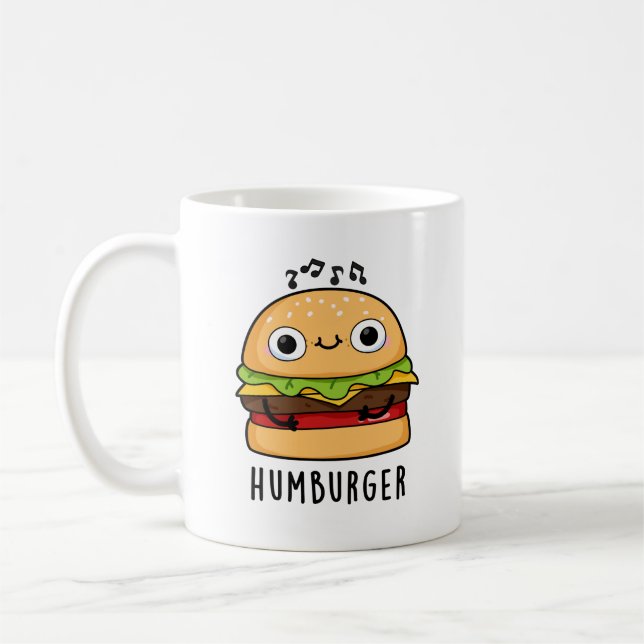 Humburger Funny Humming Burger Pun  Coffee Mug (Left)