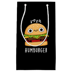 Humburger Funny Humming Burger Pun Dark BG Small Gift Bag