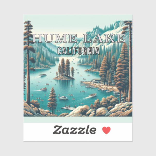 Hume Lake California 3 Inch Vinyl Sticker (Sheet)