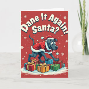 Humerous Great Dane Festive Card