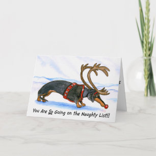 Humiliated Dachshund Christmas Card