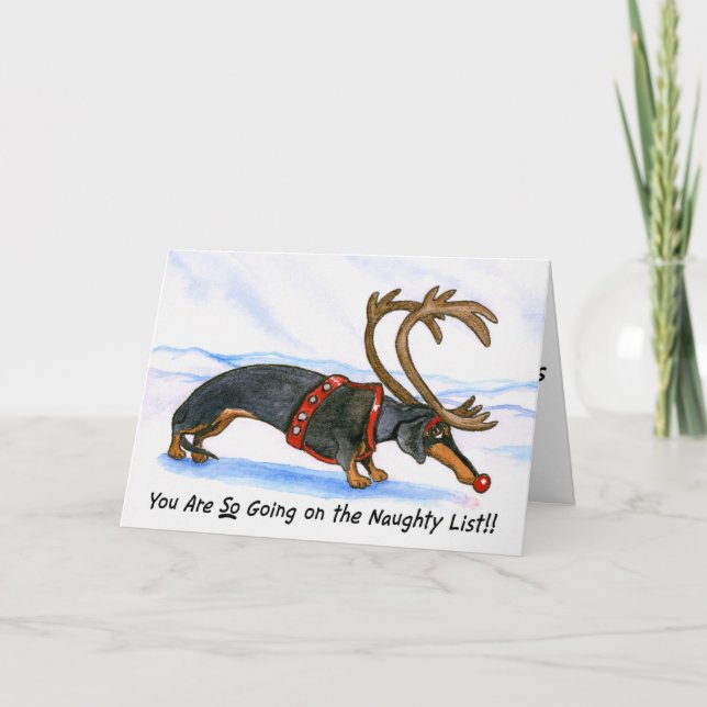 Humiliated Dachshund Christmas Card (Front)