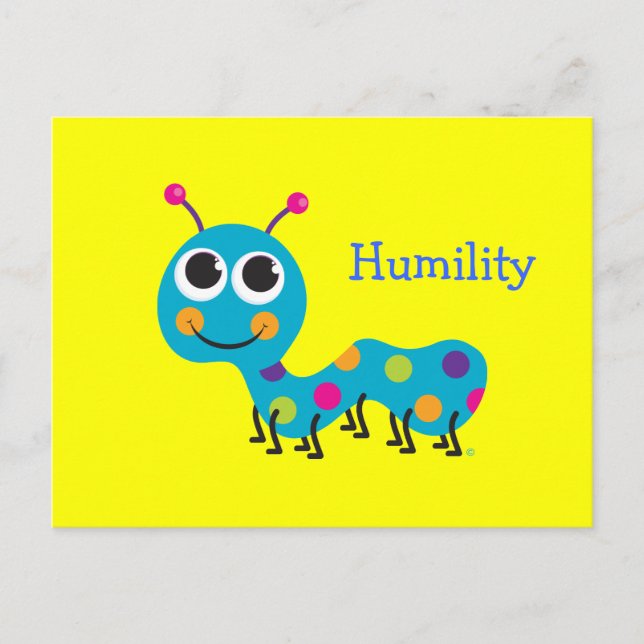 Humility Cute Caterpillar Postcard (Front)