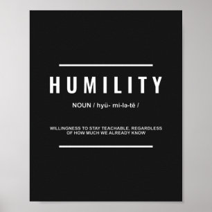 Humility Definition   Inspirational Quote Poster