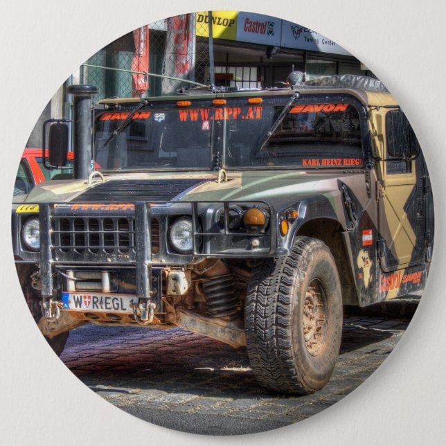 Hummer H1 6 Cm Round Badge (Front)